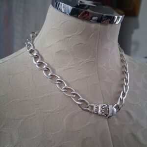 Polo Ralph Lauren Silver Chain Buckle Necklace